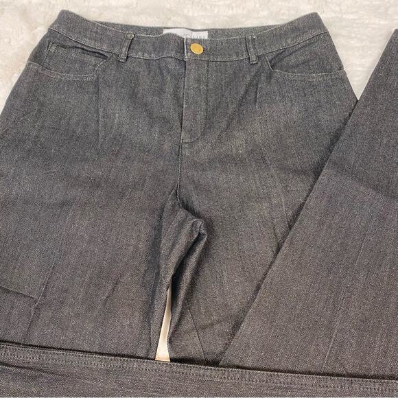 St. John Collection Women's Straight Leg Jeans Size 4 Black Gold Shimmer Holiday - Picture 3 of 13